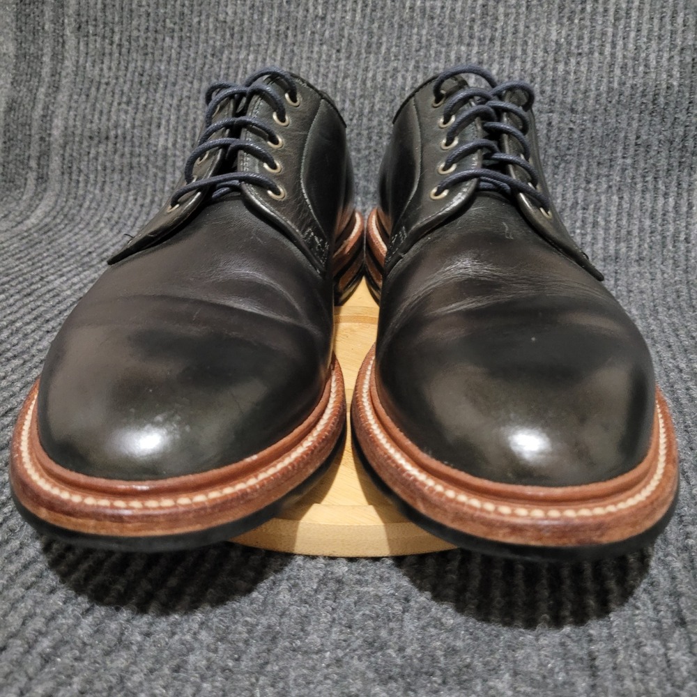 Grant Stone Plain Toe Blucher Shoes Men's 11.5D Black Goodyear Welt Derby 42307 - Picture 4 of 12